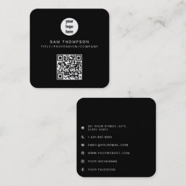 QR-Code-Firmenlogos Modernes Minimalistisches Gesc Quadratische Visitenkarte