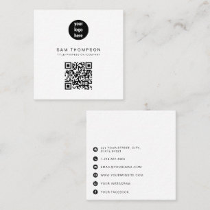 QR-Code-Firmenlogos Modernes Minimalistisches Gesc Telefonnummerkarte
