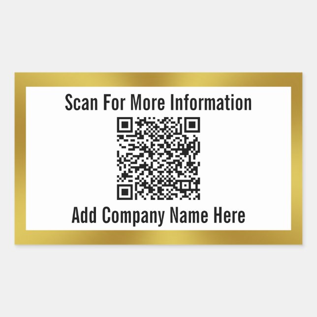 QR-Code Firmenname Geschäftsvorlage scannen Rechteckiger Aufkleber (Vorderseite)