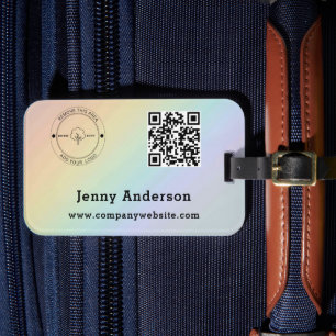 QR-Code Firmenname & Logo & Tags Gepäckanhänger