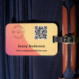 QR-Code Firmenname & Logo & Tags Gepäckanhänger