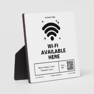 Qr-Code Firmenname Minimale Wifi-Details Fotoplatte