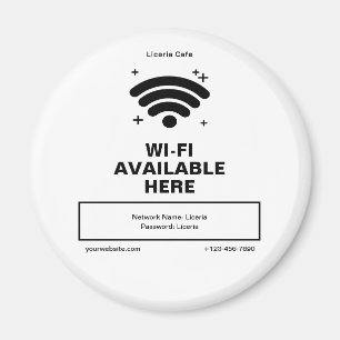 Qr-Code Firmenname Minimale WiFi-Details Magnet