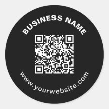 QR-Code & Firmenname mit fetter Kreis-Text