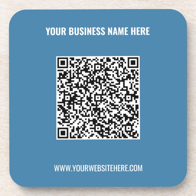 QR Code Firmenname Website Beruflicher Untersetzer (Vorderseite)