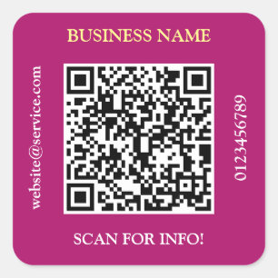 QR-Code Firmenname Website Promo Kastanienbraun Quadratischer Aufkleber