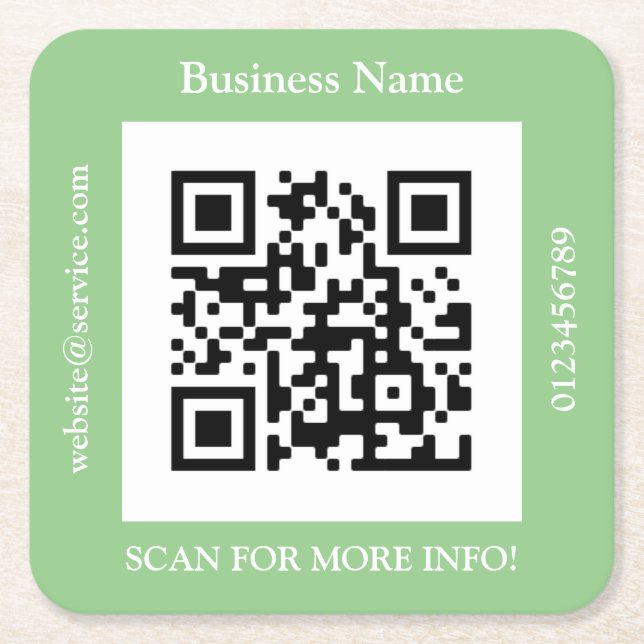 QR Code Firmenname, Website Promo, Red Square P Rechteckiger Pappuntersetzer (Vorderseite)