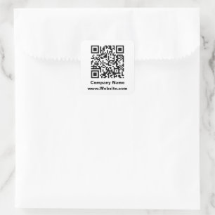 QR-Code Firmenname Website-Template Quadratischer Aufkleber