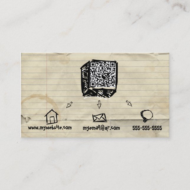 QR Code-flüchtige Visitenkarte (Vorderseite)