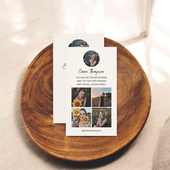 QR-Code-Foto Beige Visitenkarte (Von Creator hochgeladen)