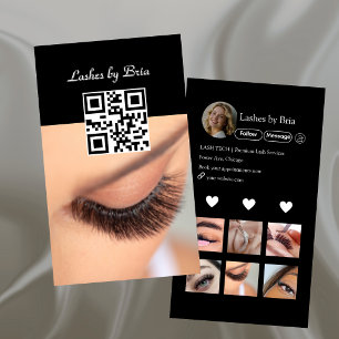 QR-Code-Foto-Collage für Wimperntechniker Visitenkarte