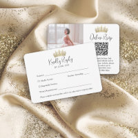 QR Code & Foto Elegante Quinceñera Goldkrone