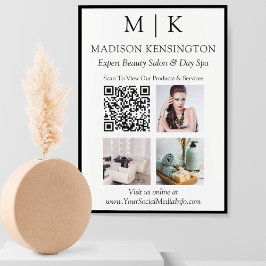 QR-Code-Foto für Monogramm oder Add-Logos Poster