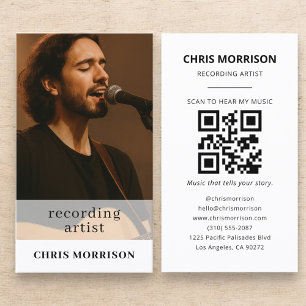 QR-Code-Foto für Recording-Künstler auf Visitenkar Visitenkarte