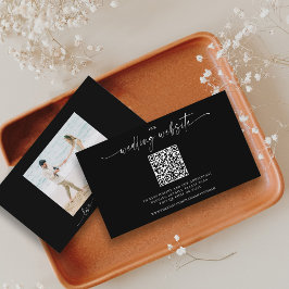 QR-Code-Foto für Schwarz-Weiß-Hochzeiten Begleitkarte