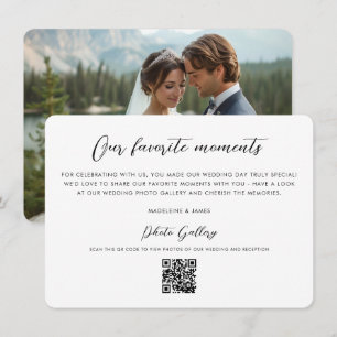 QR Code Foto Gallery Moderne Skripthochzeit Dankeskarte