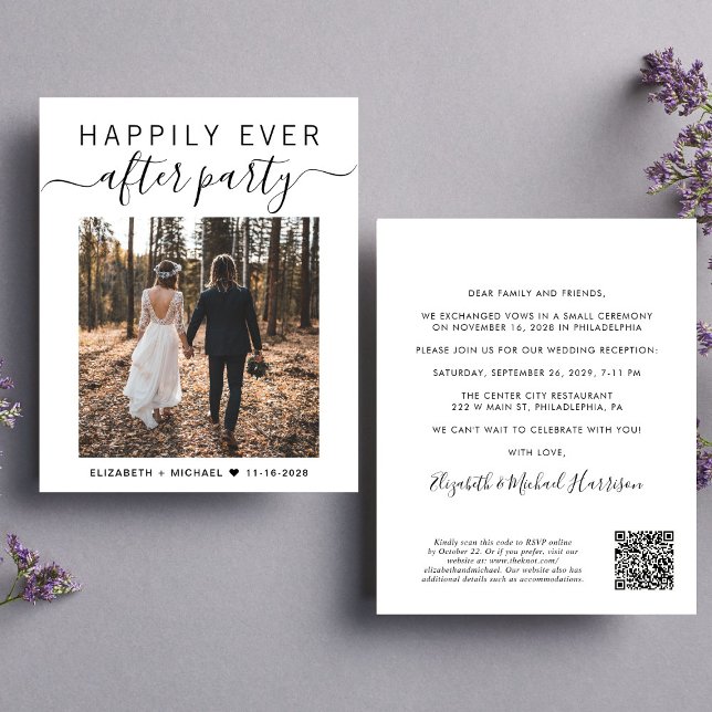 QR Code Foto Hochzeitsempfang Einladung (Upload you photo and input your wedding website address to create a QR code)