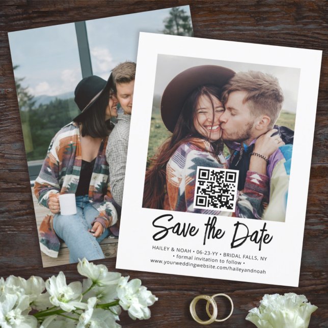 QR-Code Foto-Overlay Einfaches Modernes Skript Hoc Save The Date (Von Creator hochgeladen)