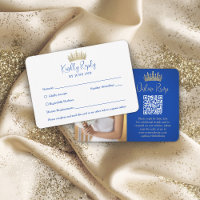 QR Code & Foto Quinceañera Gold Crown Royal Blue