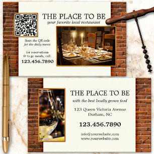 QR Code Foto Restaurant Business Card Visitenkarte