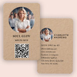 QR-Code, Foto, Salon Visitenkarte<br><div class="desc">Die neue Foto & QR Code Business Card aus robustem Kraftpapier! Diese Visitenkarte ist mehr als nur ein Stück Papier und dient als persönlicher Zugang zu einer unvergesslichen Geschäftspräsenz. Unser Design bietet viel Platz für alle wichtigen Informationen, Links zu Ihrer Website und Social Media Profile. Und das Beste? Dank der...</div>
