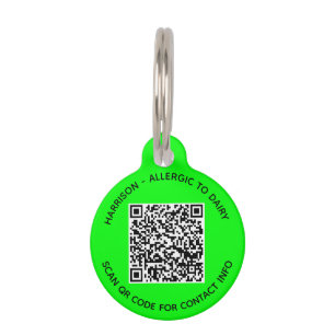 QR Code Foto scannable Info Modernes Nebel grün Haustiermarke
