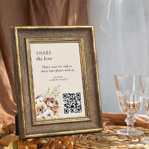 QR-Code-Foto-Sharing-Karte für rustikale Fall-Blum Einladung