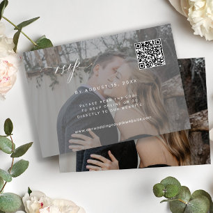 QR-Code Foto UAWG elegante Hochzeitskarte RSVP