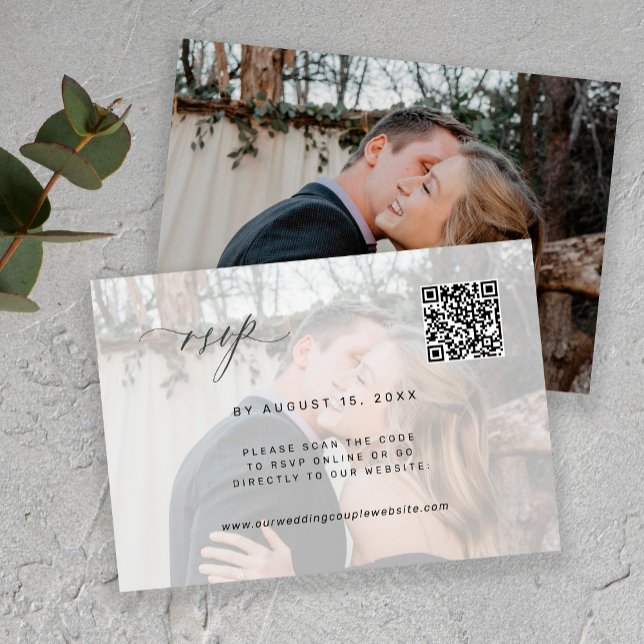 QR-Code Foto UAWG elegante Hochzeitskarte RSVP (Von Creator hochgeladen)
