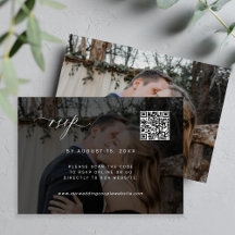 QR-Code Foto UAWG elegante Hochzeitskarte RSVP