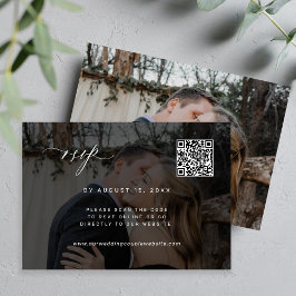QR-Code Foto UAWG elegante Hochzeitskarte RSVP Karte