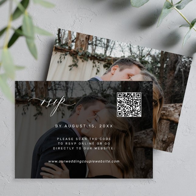 QR-Code Foto UAWG elegante Hochzeitskarte RSVP Karte (Von Creator hochgeladen)