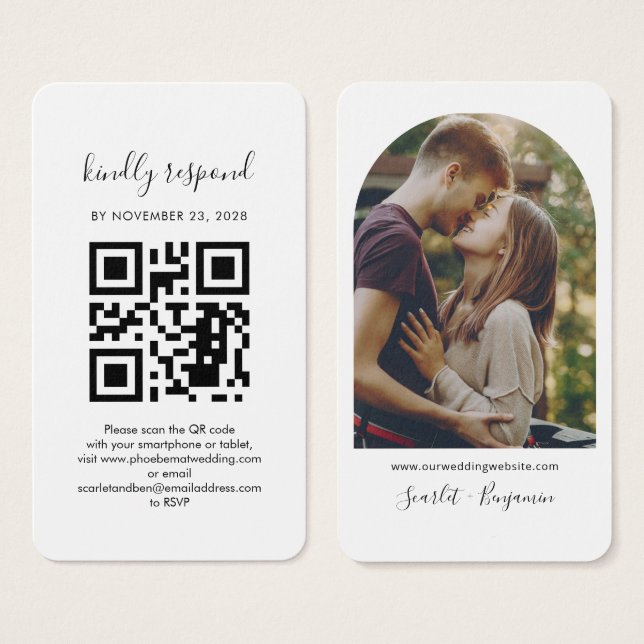 QR Code Foto UAWG Wedding Website Enclosure Card (Vorne & Hinten)
