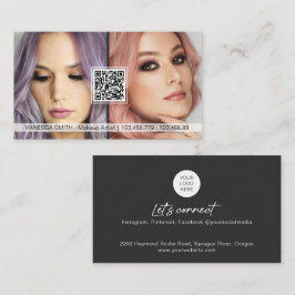 QR Code Foto Visitenkarten für Makeup-Künstler Visitenkarte