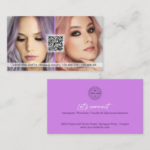 QR Code Foto Visitenkarten für Makeup-Künstler Visitenkarte