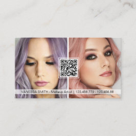 QR Code Foto Visitenkarten für Makeup-Künstler Visitenkarte