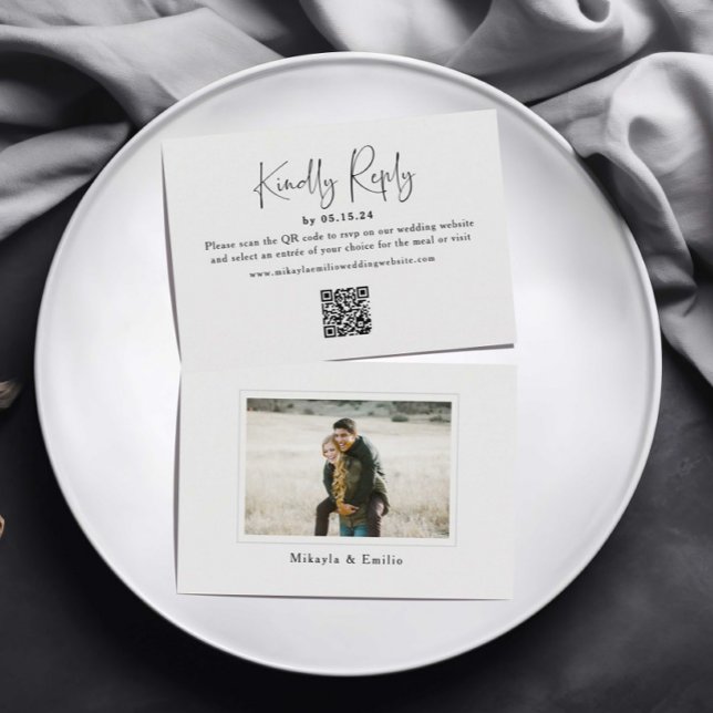 QR Code Foto Wedding RSVP Card Begleitkarte (Von Creator hochgeladen)