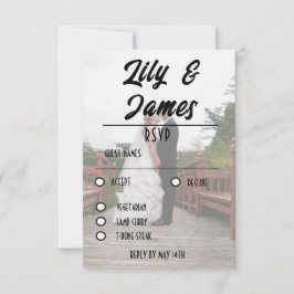 QR Code & Foto Wedding Website Einfach RSVP Karte