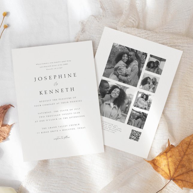 QR-Code-Fotocollage Christlich in einer Hochzeit Einladung (Von Creator hochgeladen)