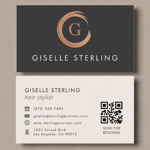 QR-Code Friseur Minimalist Visitenkarte