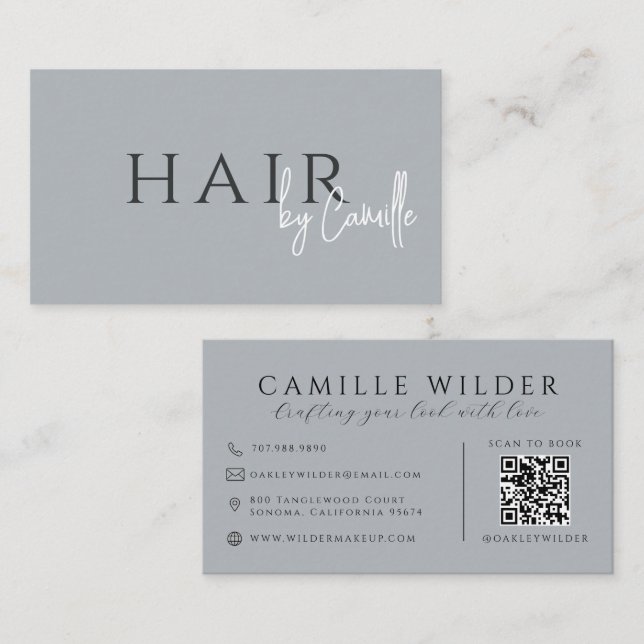 QR-Code Friseur Neutral Visitenkarte (Vorne/Hinten)