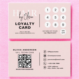 QR Code Friseursalon Blush Pink Loyalitätskarte Treuekarte