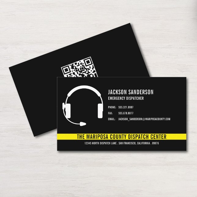 QR-Code für benutzerdefinierte Dispatcher-Notfalld Visitenkarte (Custom Dispatcher Emergency Services QR Code Business Card)