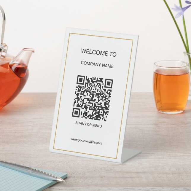 QR-Code für benutzerdefinierte Markenbezeichnungen Sockelschild (In SItu)