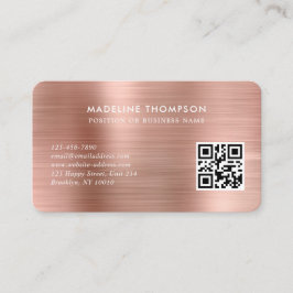 QR-Code für beruflich gebürstete Rose-Gold-Logos Visitenkarte