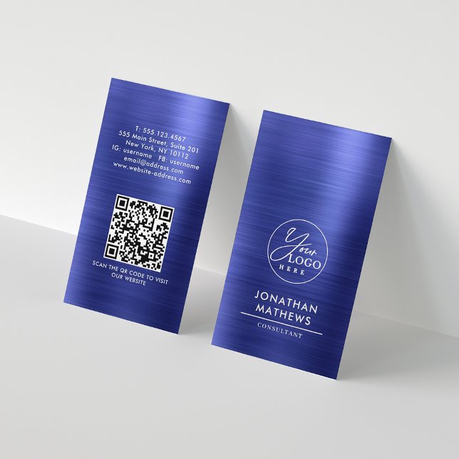 QR-Code für beruflich gebürstetes Metallic Blue-Lo Visitenkarte (Von Creator hochgeladen)