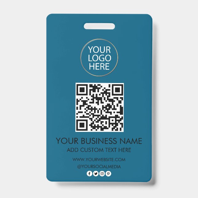 QR-Code für berufliche Firmenlogos und Textfirmen Ausweis (Vorderseite)