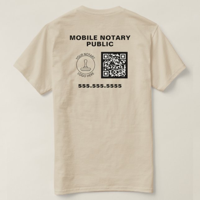 QR-Code für berufliche Geschäftslogos Notare Arbei T-Shirt (Design Rückseite)