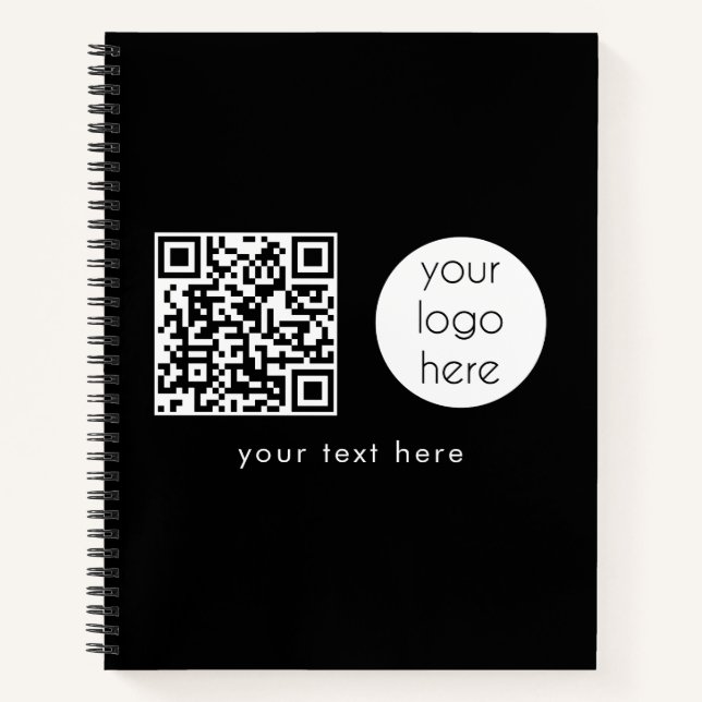 QR-Code für berufliche Geschäftslogos und Text Notizbuch (Vorderseite)