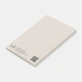 QR-Code für berufliche, moderne Unternehmen Beige Post-it Klebezettel